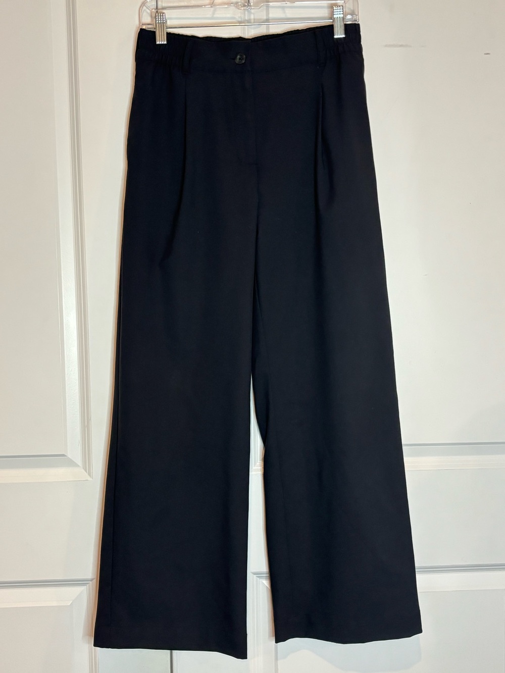 Beyond Yoga Casual Status Wide Leg Pleated Trouser Pants Black S